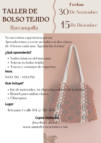 Taller “Bolso Tejido" BARRANQUILLA